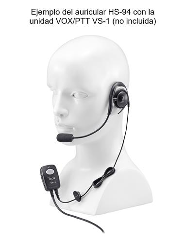 ICOM HS-94 Auricular tipo gancho de oreja de 2.5 mm