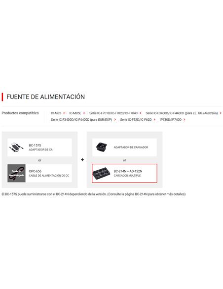 ICOM BC-214N Cargador rápido múltiple (BC-157S + AD-132N)