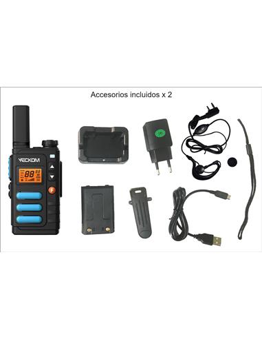 VECKOM SW-18 pareja de walkies PMR446 mini + PINGANILLOS
