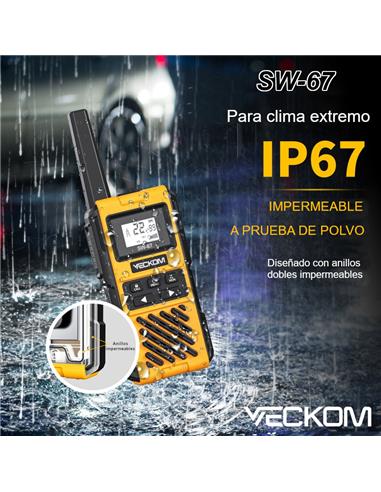 VECKOM SW-67 pareja de walkies PMR446 IP67
