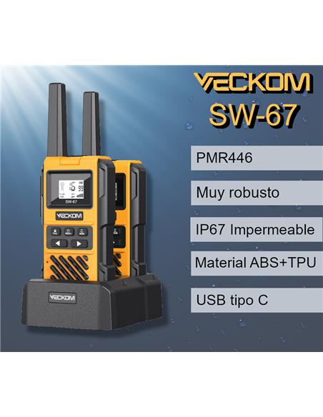 VECKOM SW-67 pareja de walkies PMR446 IP67