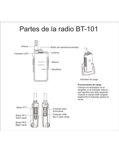 VECKOM BT-101 walkie pmr446 bluetooth + Auricular