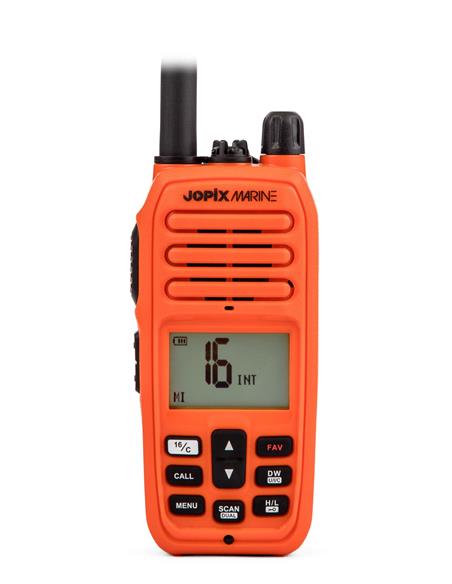 JOPIX MARINE JM616P NARANJA walkie banda marina VHF IP67 flotante