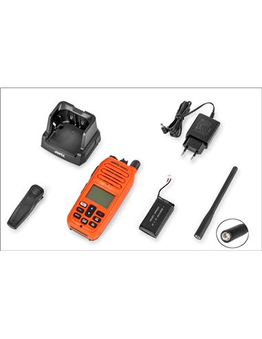 JOPIX MARINE JM616P NARANJA walkie banda marina VHF IP67 flotante