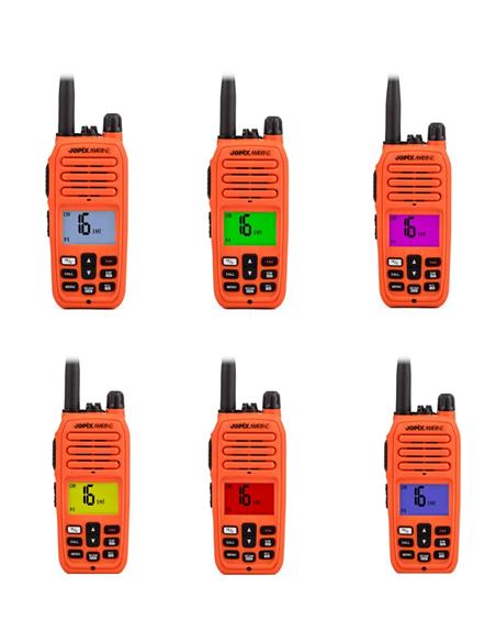 JOPIX MARINE JM616P NARANJA walkie banda marina VHF IP67 flotante