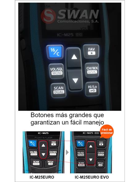 ICOM IC-M25 EUROEVO BLUE walkie VHF marino