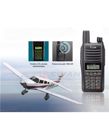 ICOM IC-A16E Walkie de banda aérea VHF
