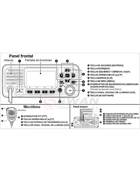 ICOM IC-M330GE NEGRO VHF IPX7 LSD clase D y GPS