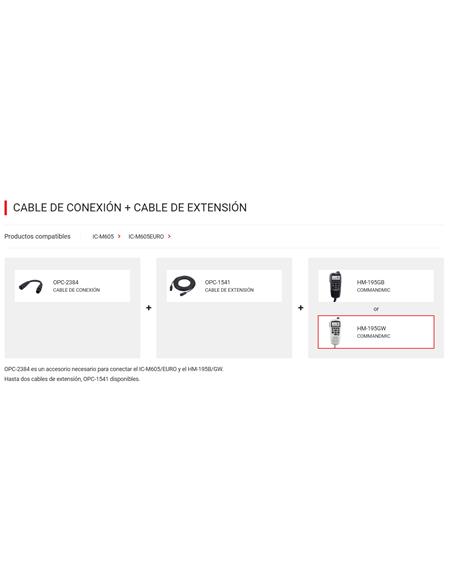 ICOM HM-195GW Micrófono 2ª estación Commandmic para emisoras marinas
