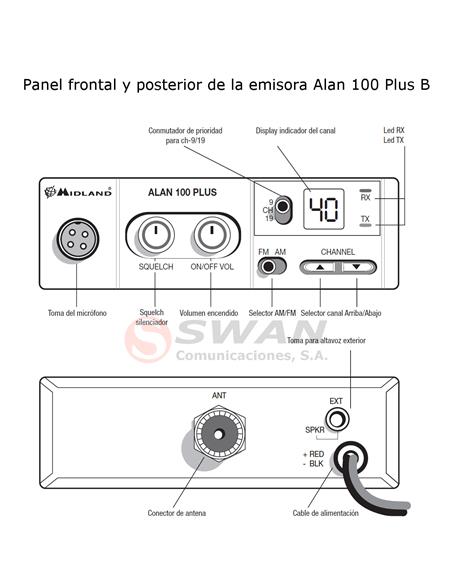 ALAN-100 PLUS B emisora de banda ciudadana AM/FM