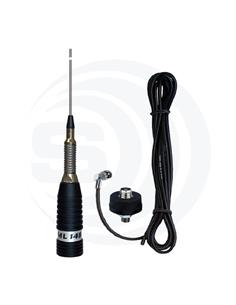 SIRIO ML145NI antena CB móvil 5/8 muelle+base+4m cable RG58, conector PL