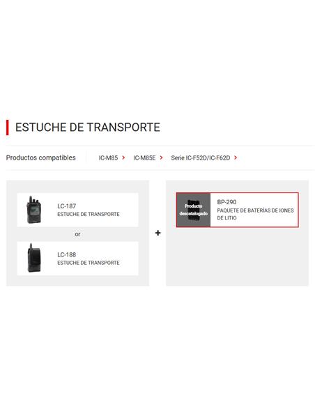 ICOM BP-290 Batería de Litio de 2010mAh IP67 para IC-M85E e IC-F52D/IC-F62D
