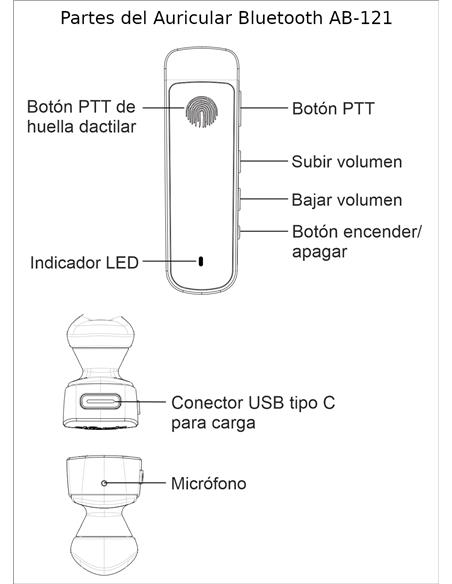 VECKOM AB-121 auricular Bluetooth