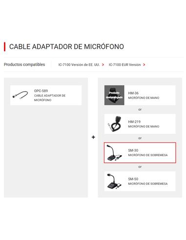 ICOM SM-30 Micrófono electret de sobremesa