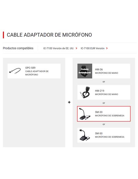 ICOM SM-30 Micrófono electret de sobremesa