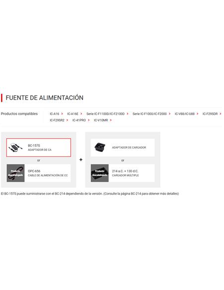ICOM BC-157S Adaptador AC para BC-121