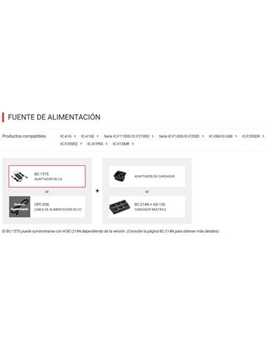 ICOM BC-157S Adaptador AC para BC-121