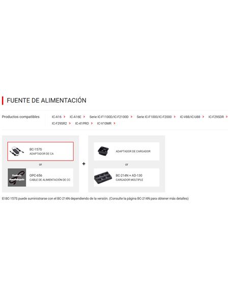 ICOM BC-157S Adaptador AC para BC-121