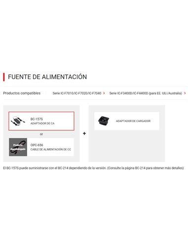 ICOM BC-157S Adaptador AC para BC-121