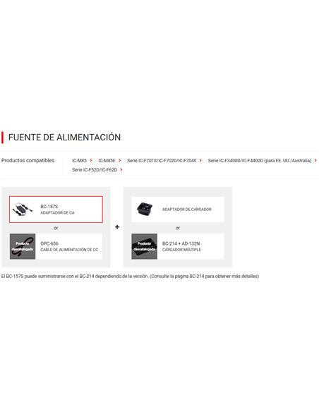 ICOM BC-157S Adaptador AC para BC-121