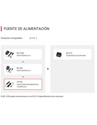 ICOM CP-23L Cable de mechero para vehículo