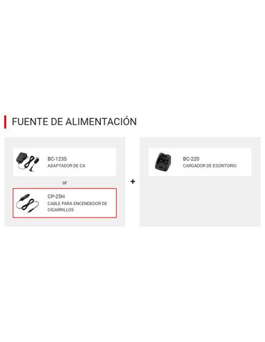 ICOM CP-25H Cable para conexión a mechero