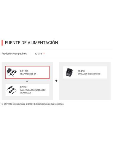 ICOM BC-123SE Adaptador de corriente CA