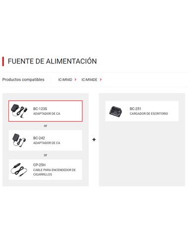 ICOM BC-123SE Adaptador de corriente CA