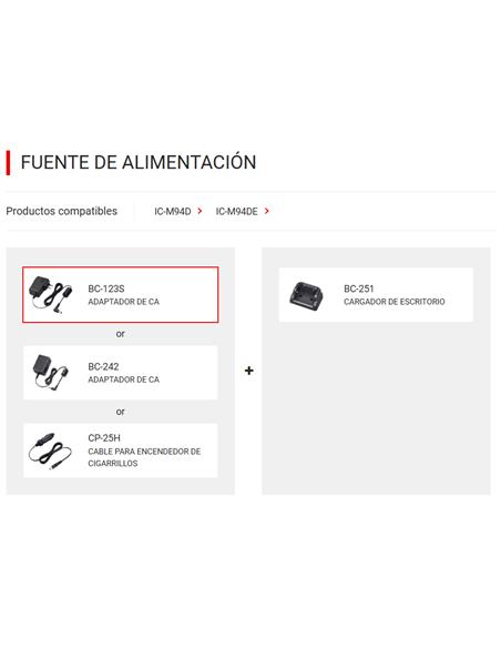 ICOM BC-123SE Adaptador de corriente CA