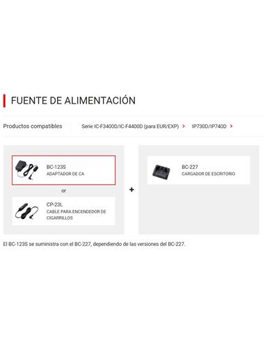 ICOM BC-123SE Adaptador de corriente CA