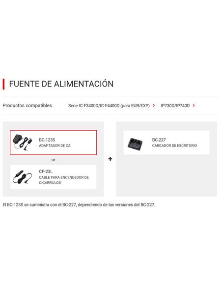 ICOM BC-123SE Adaptador de corriente CA