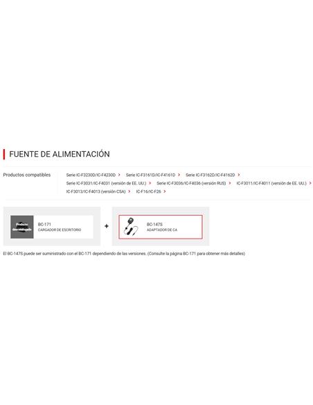 ICOM BC-147E Adaptor AC para BC-152N