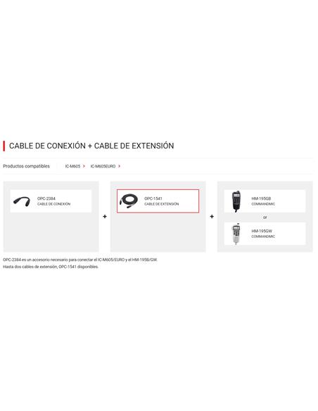 ICOM OPC-1541 cable extensión 6m para COMMANDMIC