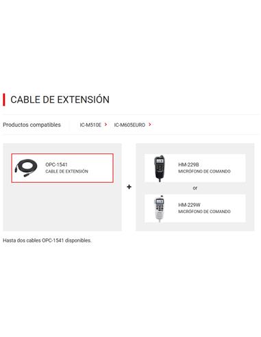 ICOM OPC-1541 cable extensión 6m para COMMANDMIC