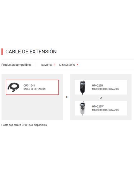 ICOM OPC-1541 cable extensión 6m para COMMANDMIC