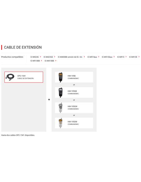 ICOM OPC-1541 cable extensión 6m para COMMANDMIC