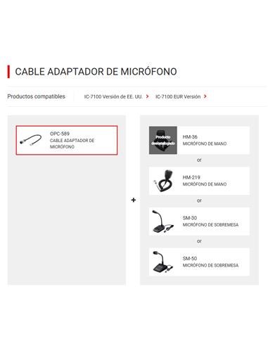 ICOM OPC-589 Cable adaptador micrófono 8 pines a RJ45