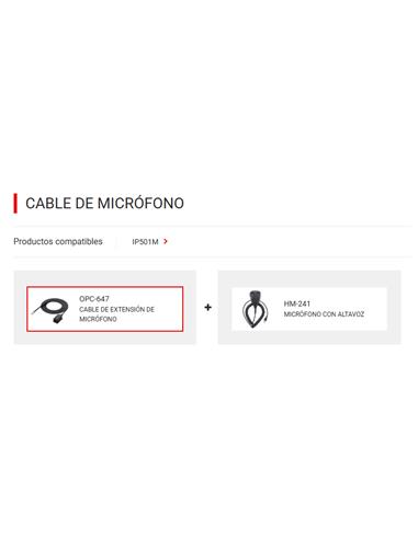 ICOM OPC-647 Cable de extensión para micrófono de 2.5 m