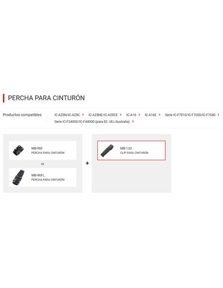 ICOM MB-133 Clip de cinturón tipo cocodrilo para IC-M25